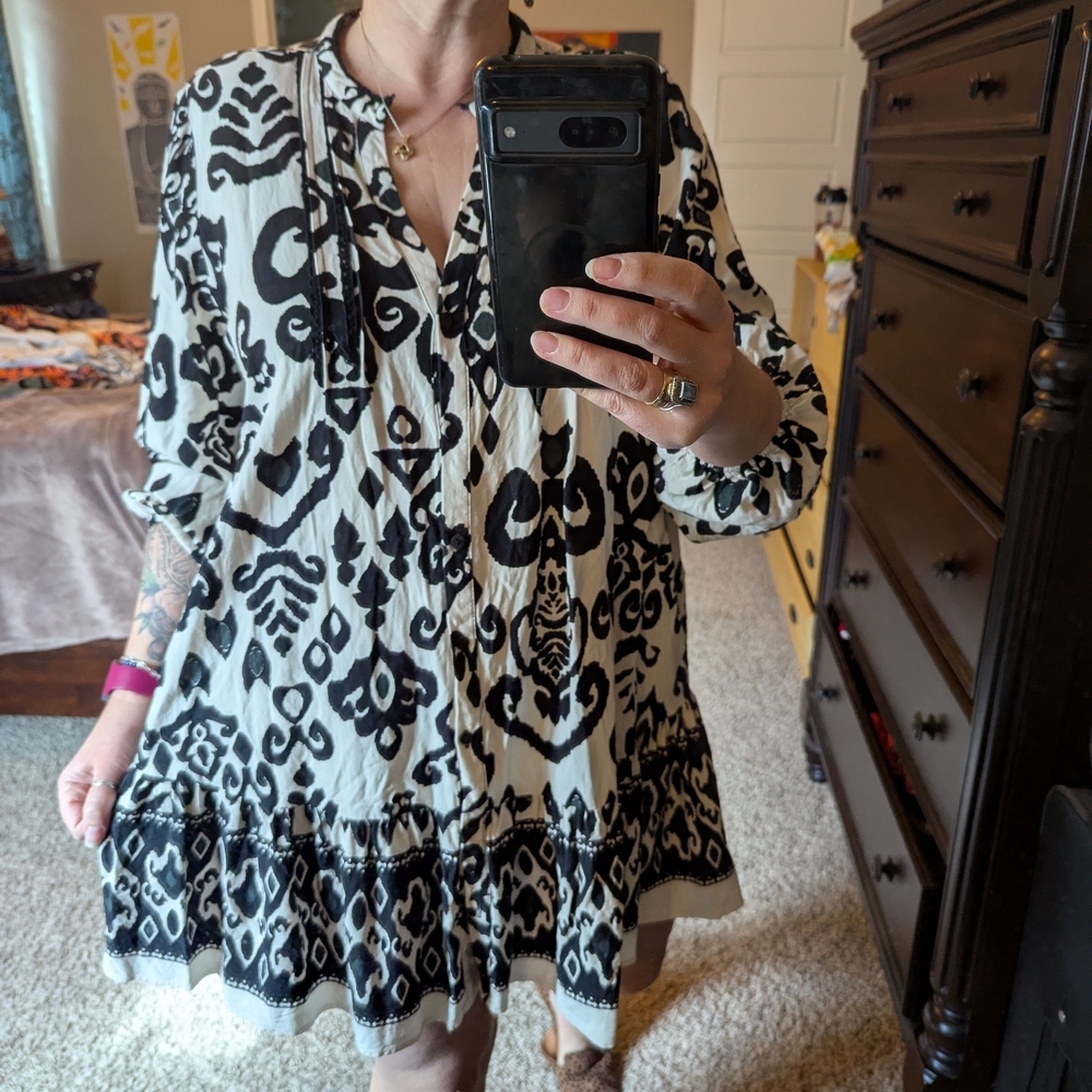 Zara Bohemian Tunic Dress 🩶